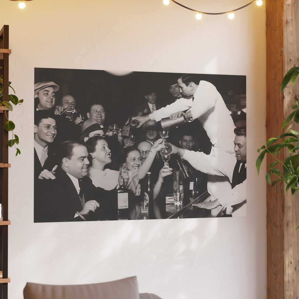 Vintage Bar Scene Poster, Prohibition Print, End of Prohibition