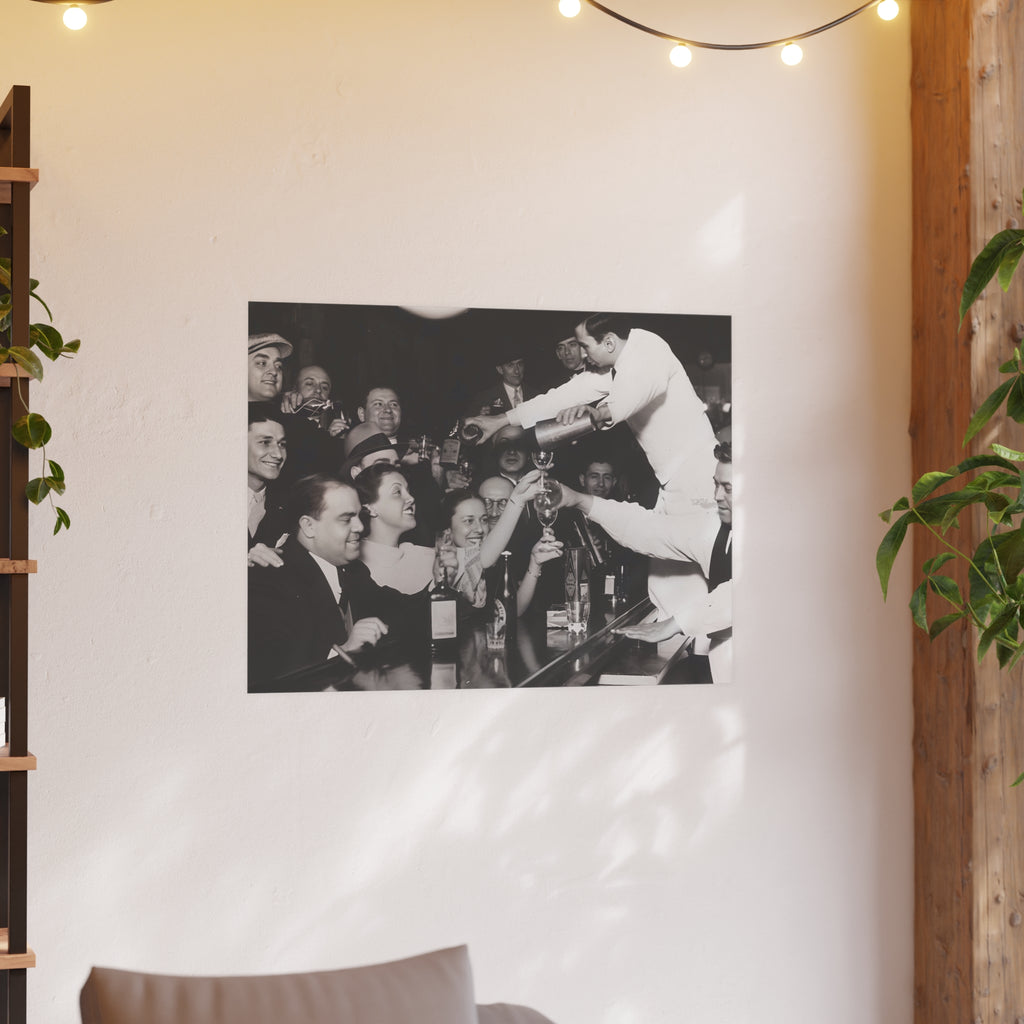 Vintage Bar Scene Poster, Prohibition Print, End of Prohibition