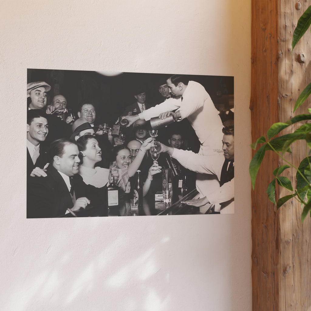 Vintage Bar Scene Poster, Prohibition Print, End of Prohibition