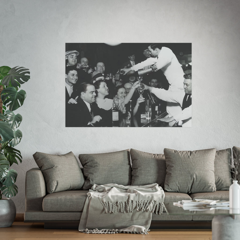 Vintage Bar Scene Poster, Prohibition Print, End of Prohibition