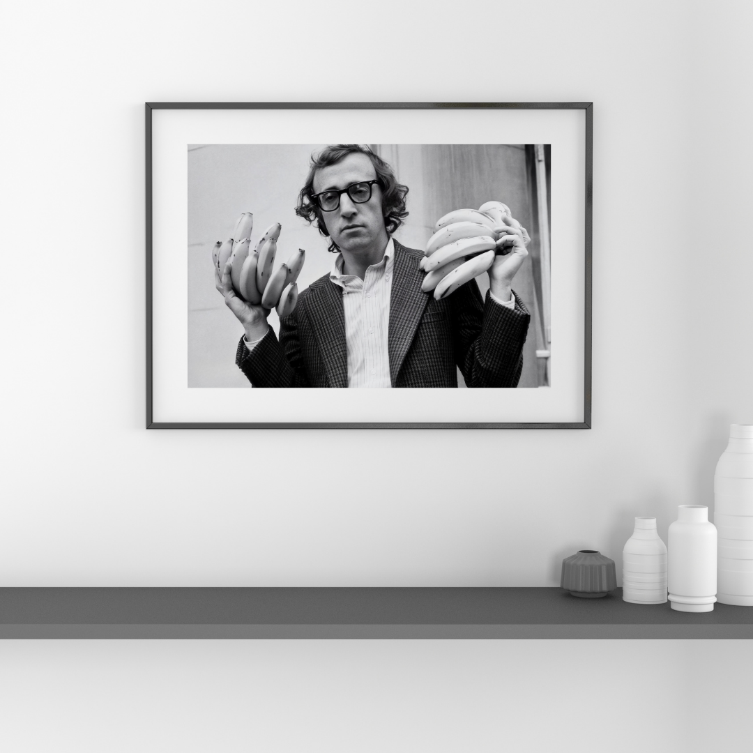 Woody Allen Wall Art, Banana Poster, Black and White Wall Art