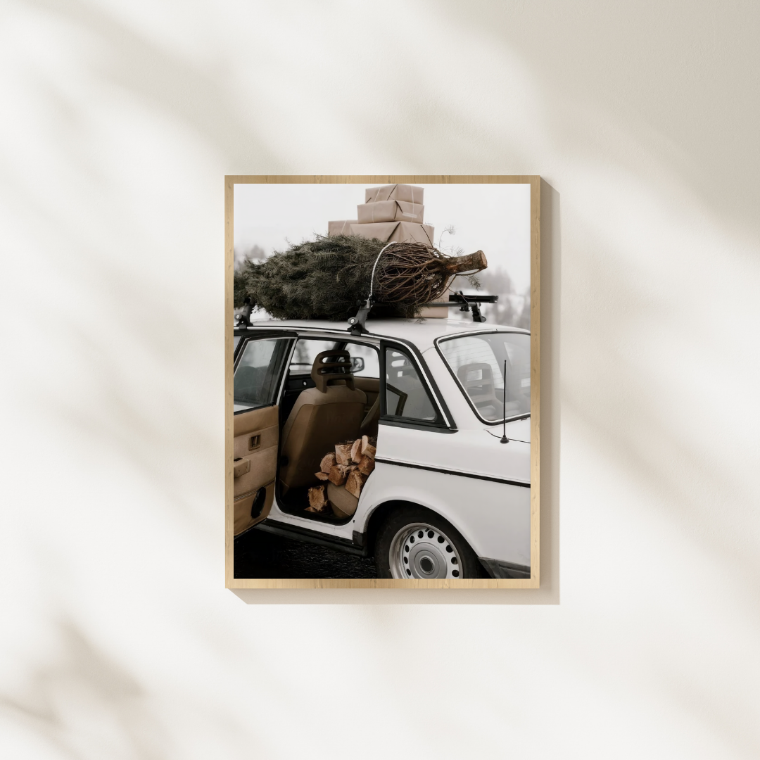 Christmas Pack on Vintage Car Wall Art
