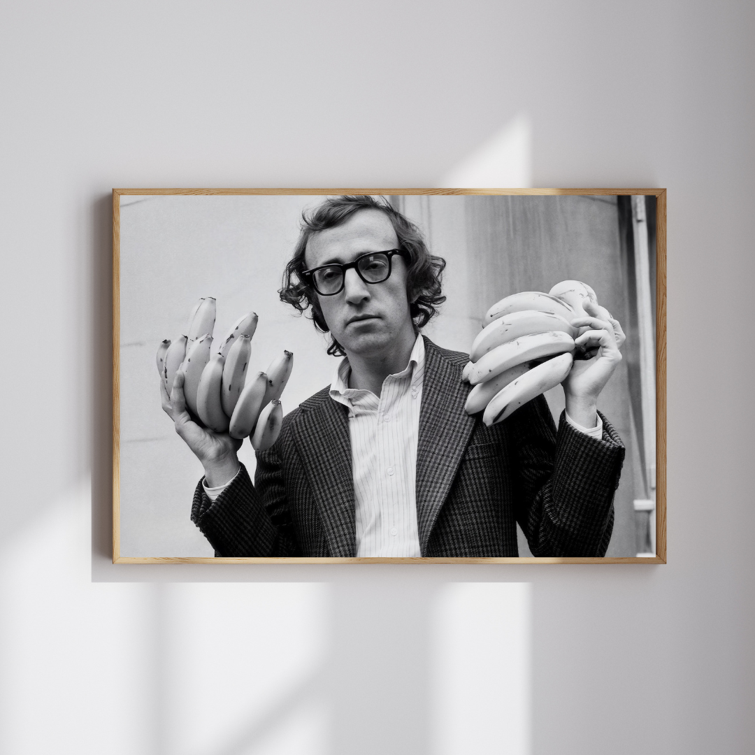 Woody Allen Wall Art, Banana Poster, Black and White Wall Art