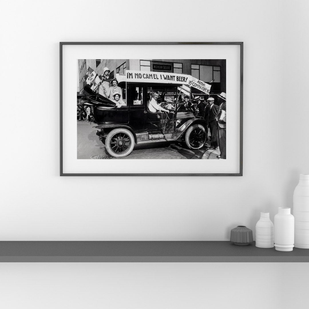 Vintage Prohibition Era Photo Print, Black and White Speakeasy Bar Decor, 1920s Wall Art,