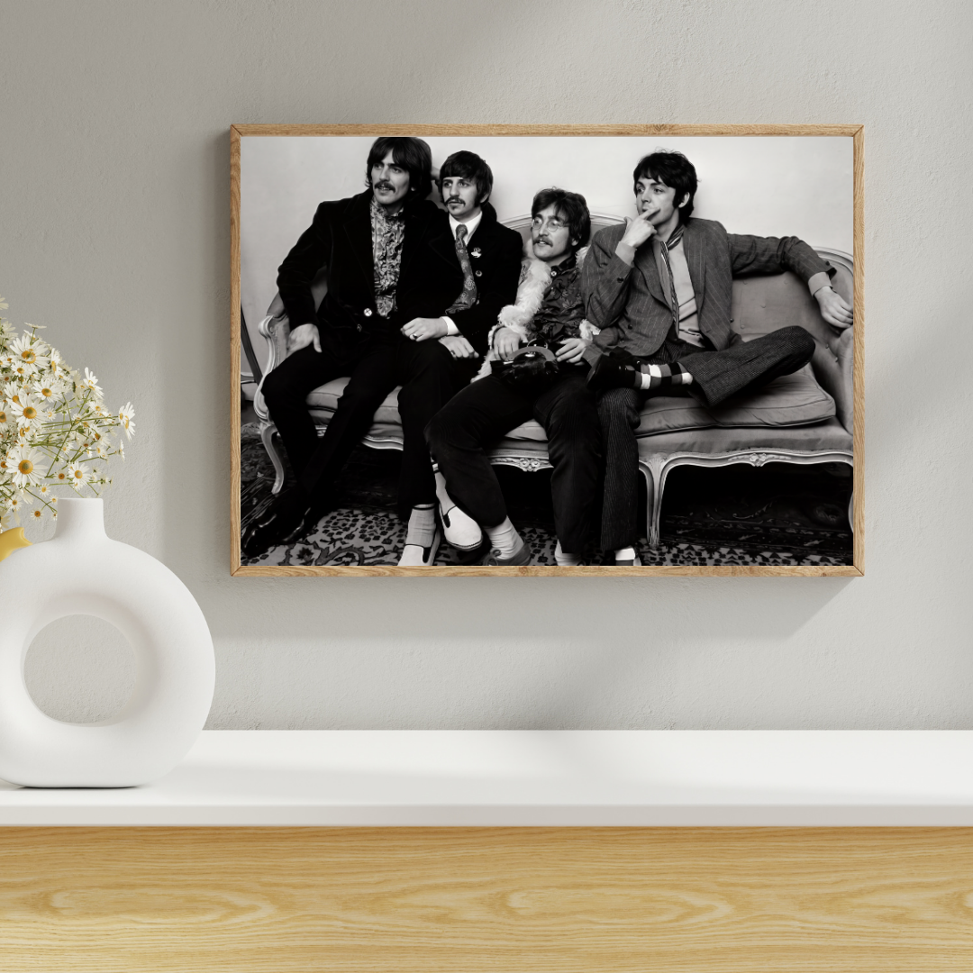 The Beatles Print Black and White, John Lennon Vintage Photo, Beatles Wall Art
