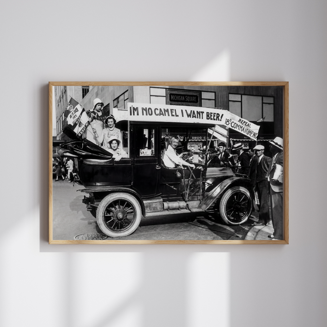 Vintage Prohibition Era Photo Print, Black and White Speakeasy Bar Decor, 1920s Wall Art,
