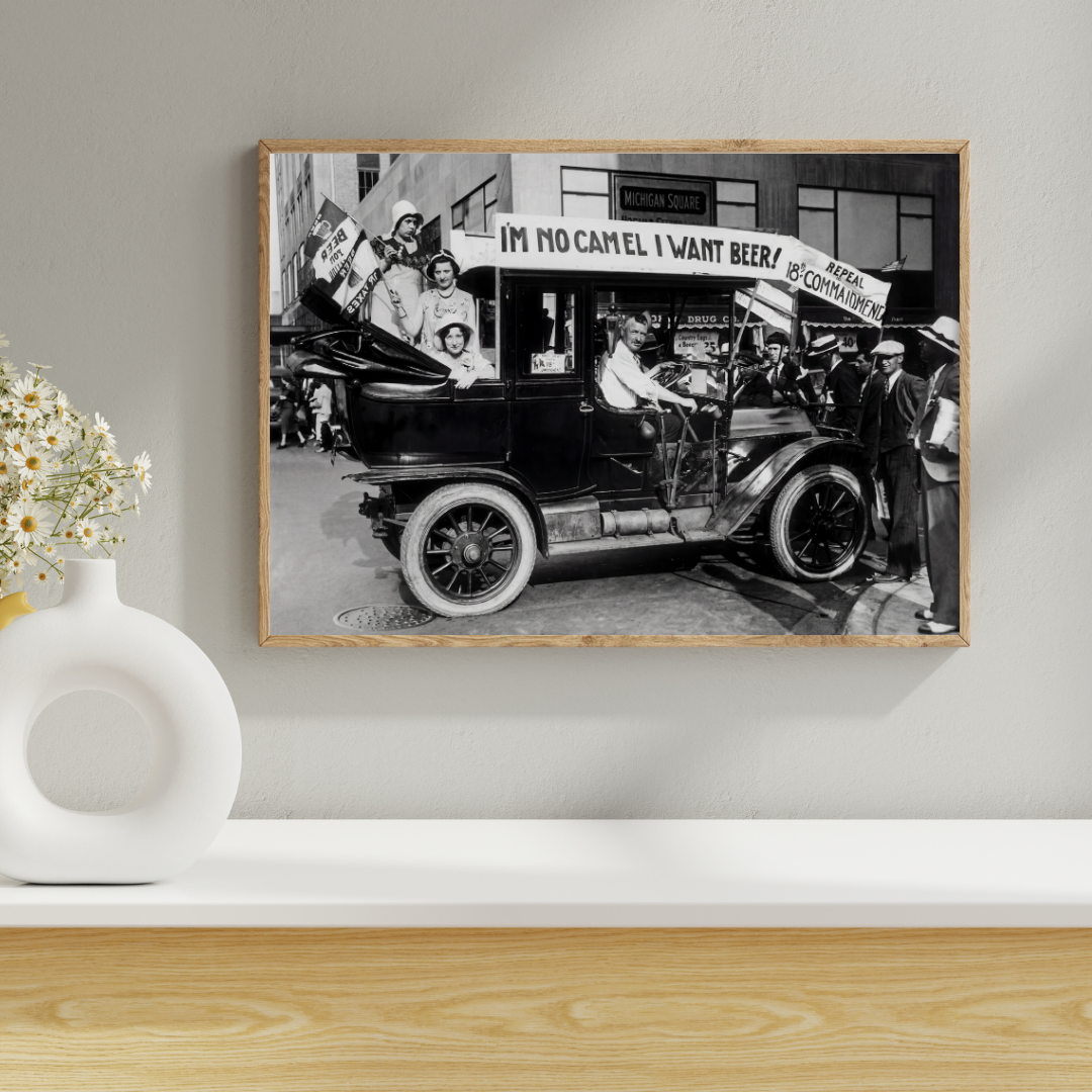 Vintage Prohibition Era Photo Print, Black and White Speakeasy Bar Decor, 1920s Wall Art,