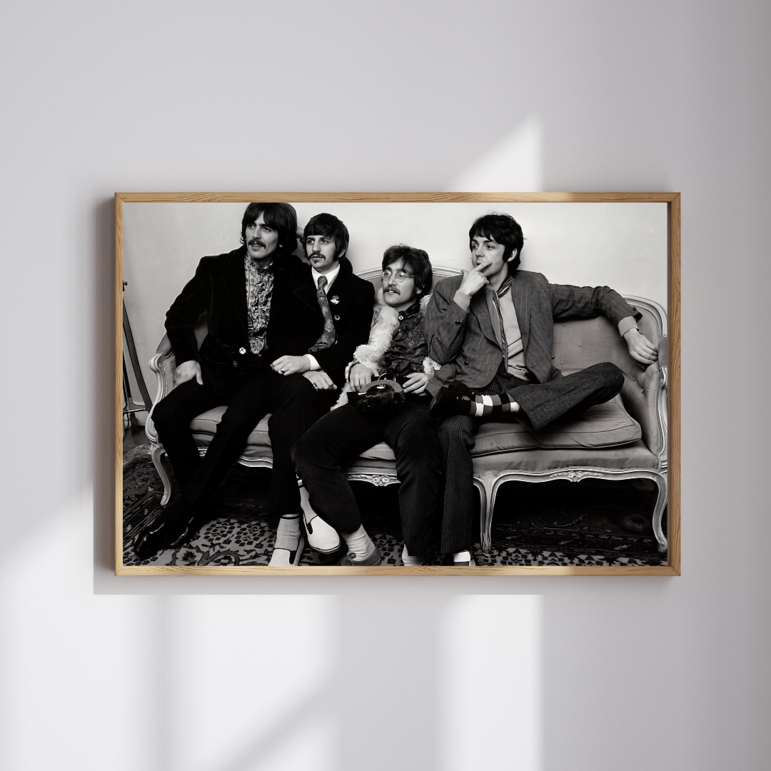 The Beatles Print Black and White, John Lennon Vintage Photo, Beatles Wall Art
