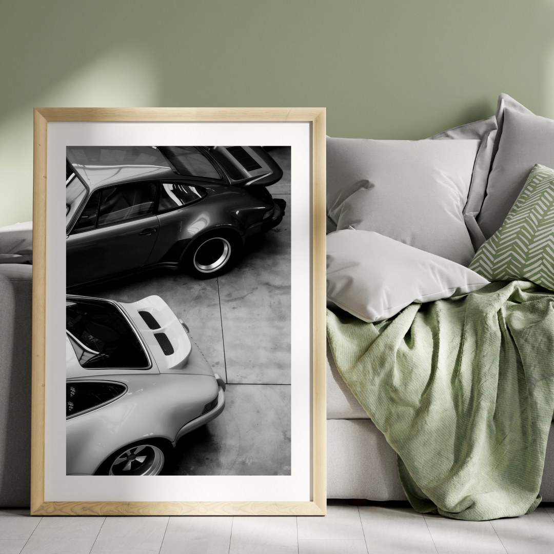 Porsche 911 Print, Black and White, Luxury Car Poster / DIGITAL DOWNLOAD