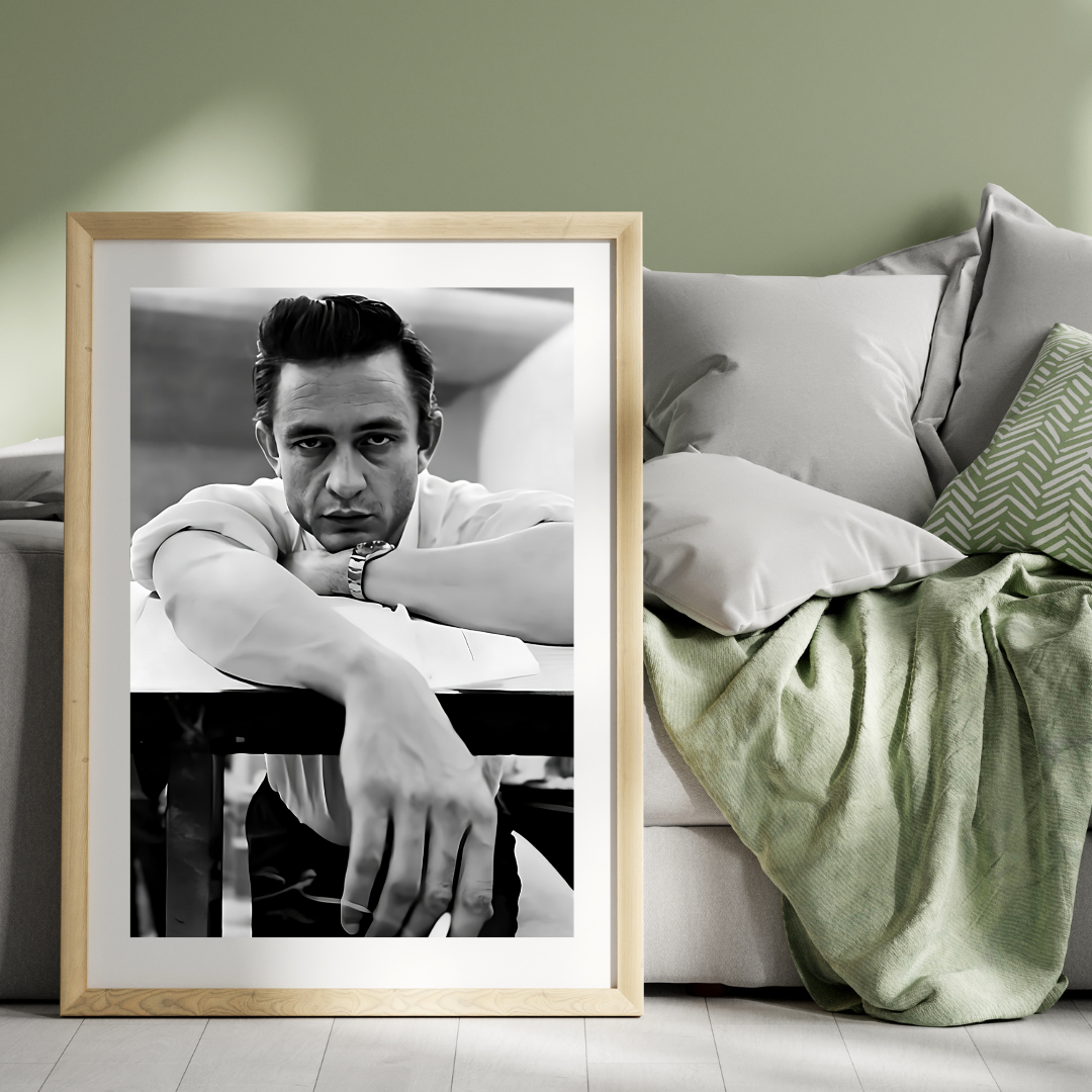 Johnny Cash Print, Music Black and White Wall Art/ DIGITAL DOWNLOAD