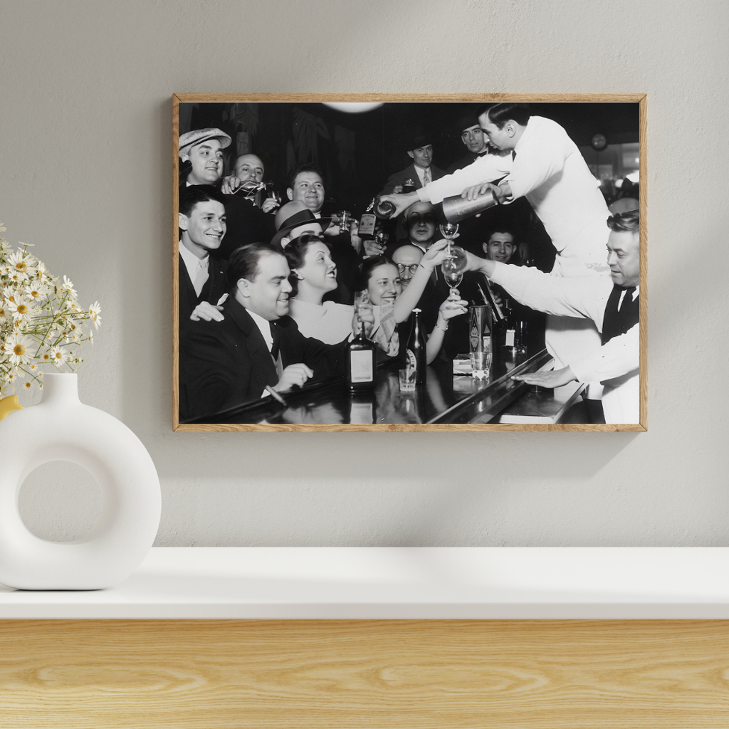 Vintage Bar Scene Poster, Prohibition Print, End of Prohibition
