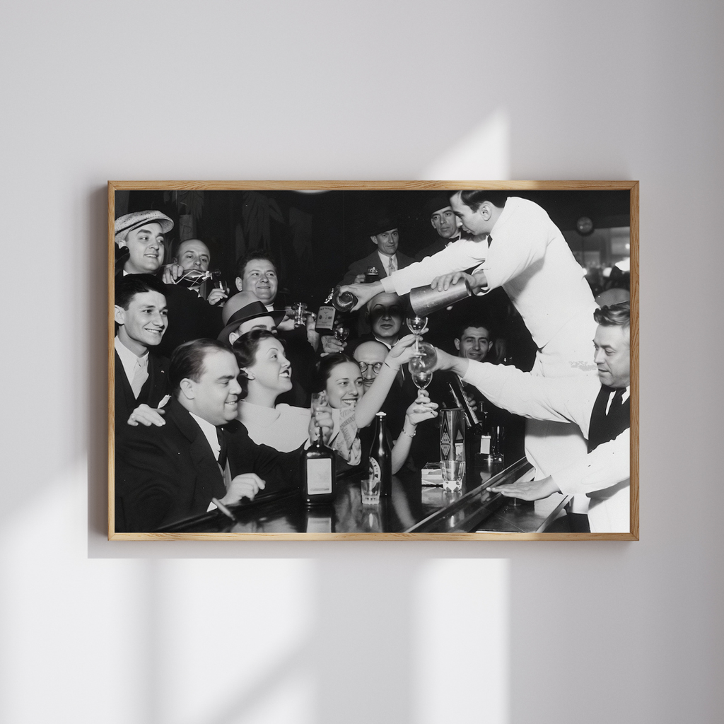 Vintage Bar Scene Poster, Prohibition Print, End of Prohibition