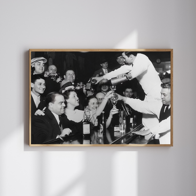 Vintage Bar Scene Poster, Prohibition Print, End of Prohibition - Wall Art Print | Oakline Studio