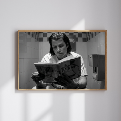 Pulp Fiction Movie Print, John Travolta, Funny Bathroom Wall Decor - Wall Art Print | Oakline Studio