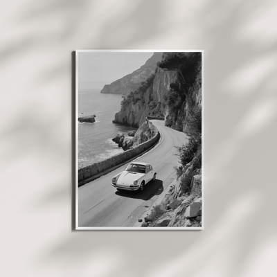 Porsche 911 Poster, Amalfi Coast Italy Wall Decor - Wall Art Print | Oakline Studio