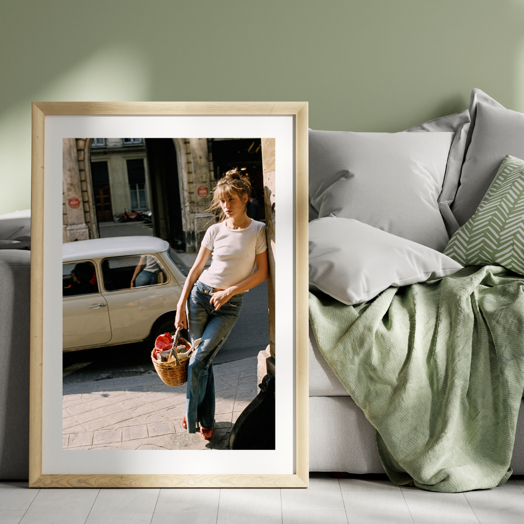 Jane Birkin Wicker Basket Poster - Fashion Wall Art