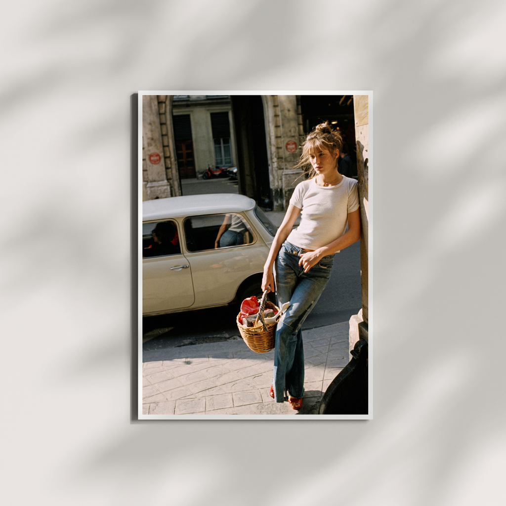 Jane Birkin Wicker Basket Poster - Fashion Wall Art