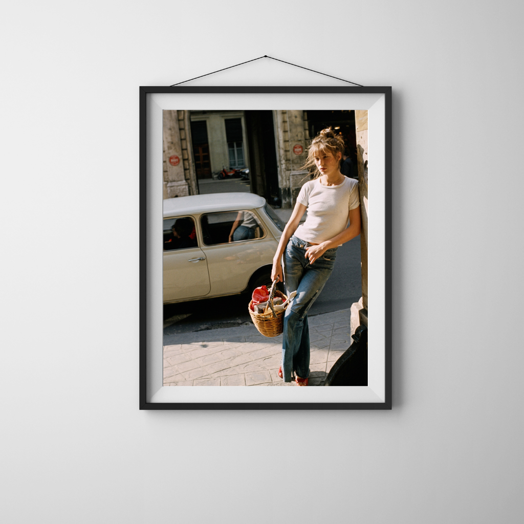 Jane Birkin Wicker Basket Poster - Fashion Wall Art