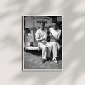 JFK with Puppy Poster - President Kennedy Black Black and White Wall Art