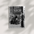 Vintage Italian Street Photography Print - Black and White Wall Art