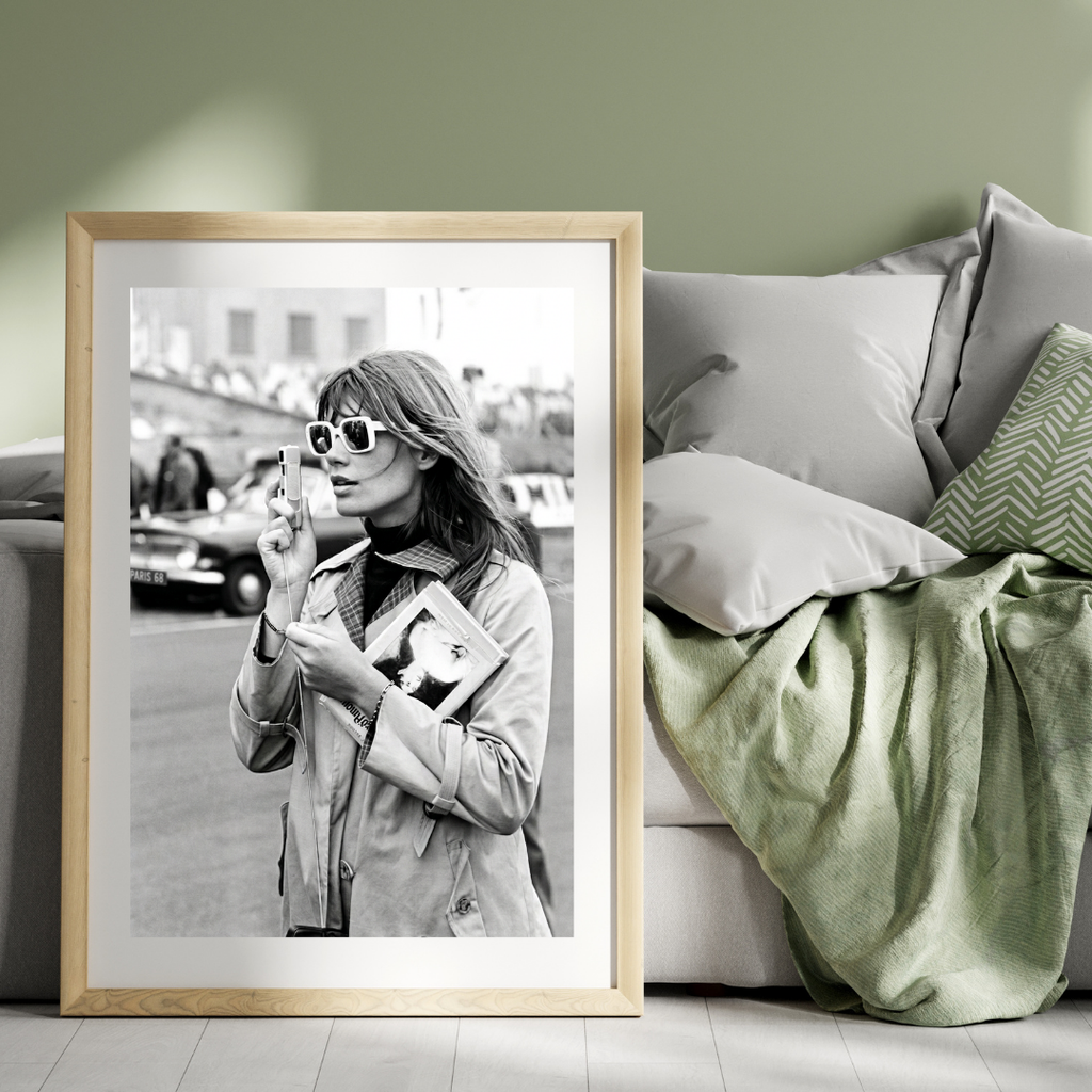 Francoise Hardy in Paris Poster, Feminist Black and White Wall Art