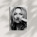 Kate Moss Poster - Moustache Finger - Fashion Poster