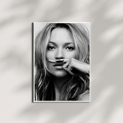 Kate Moss Poster - Moustache Finger - Fashion Poster - Wall Art Print | Oakline Studio