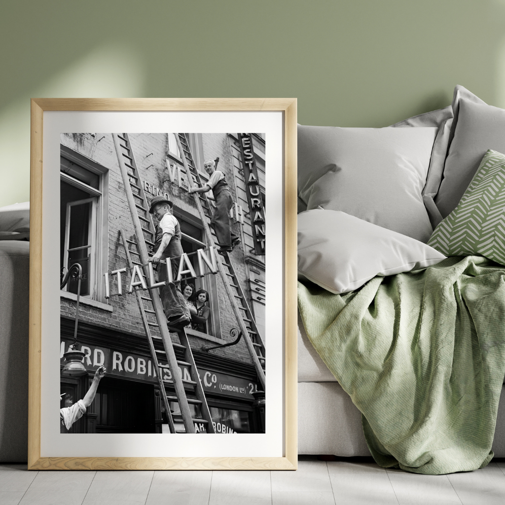 Italian Restaurant in London 1940, Vintage Poster