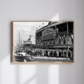 Chicago Cubs Wrigley Field Poster, Baseball Black and White Wall Art