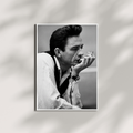 Johnny Cash Cigarette Poster - Music Black and White Wall Art
