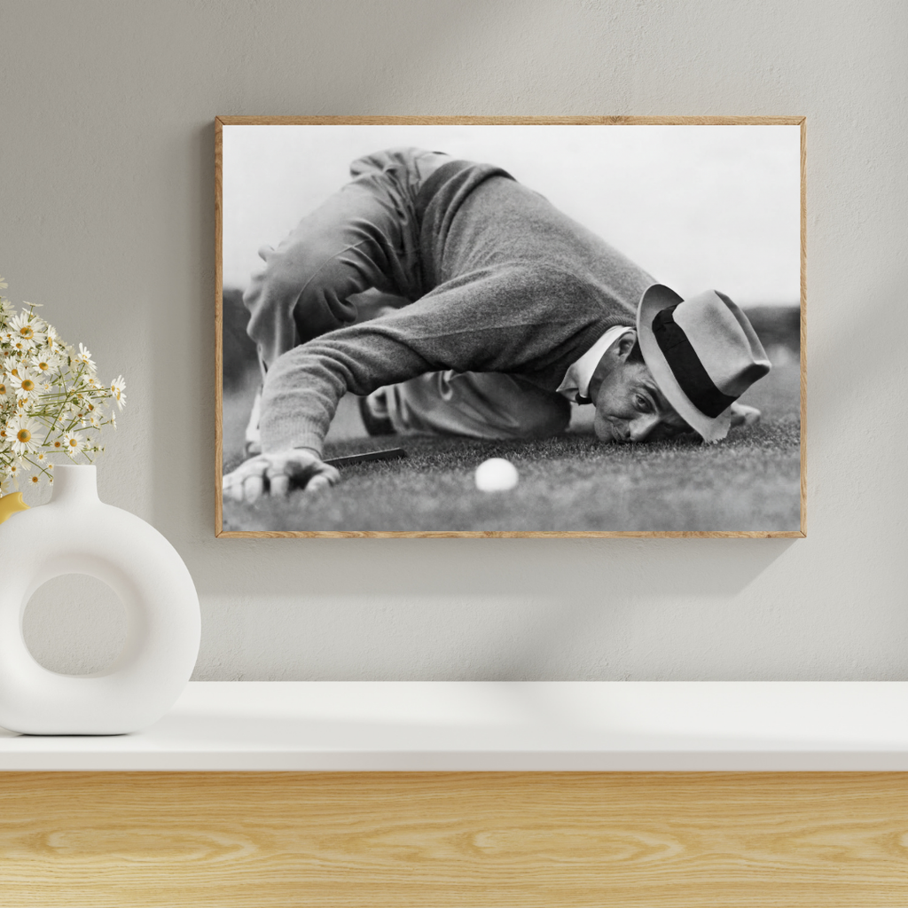 Sam Snead Gets Down Poster - Vintage Golf Wall Art