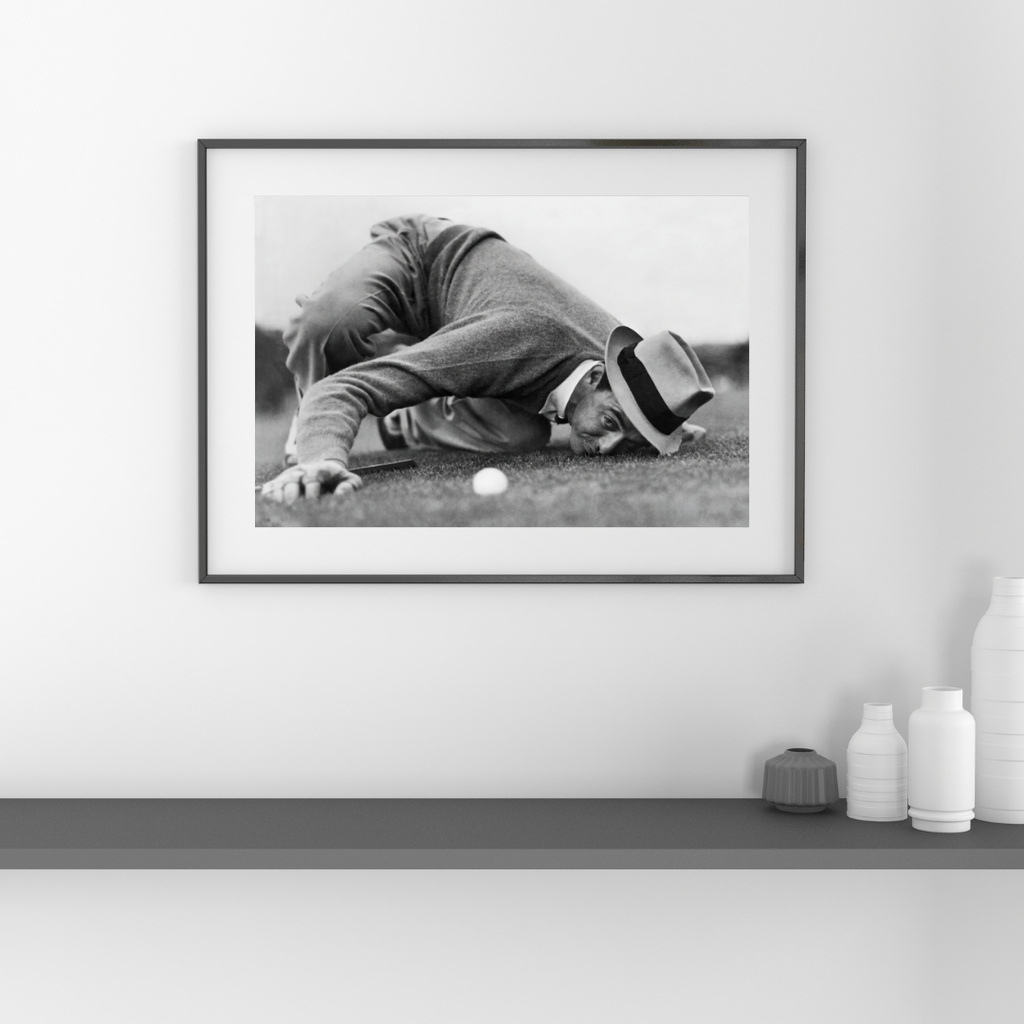 Sam Snead Gets Down Poster, Vintage Golf Wall Art