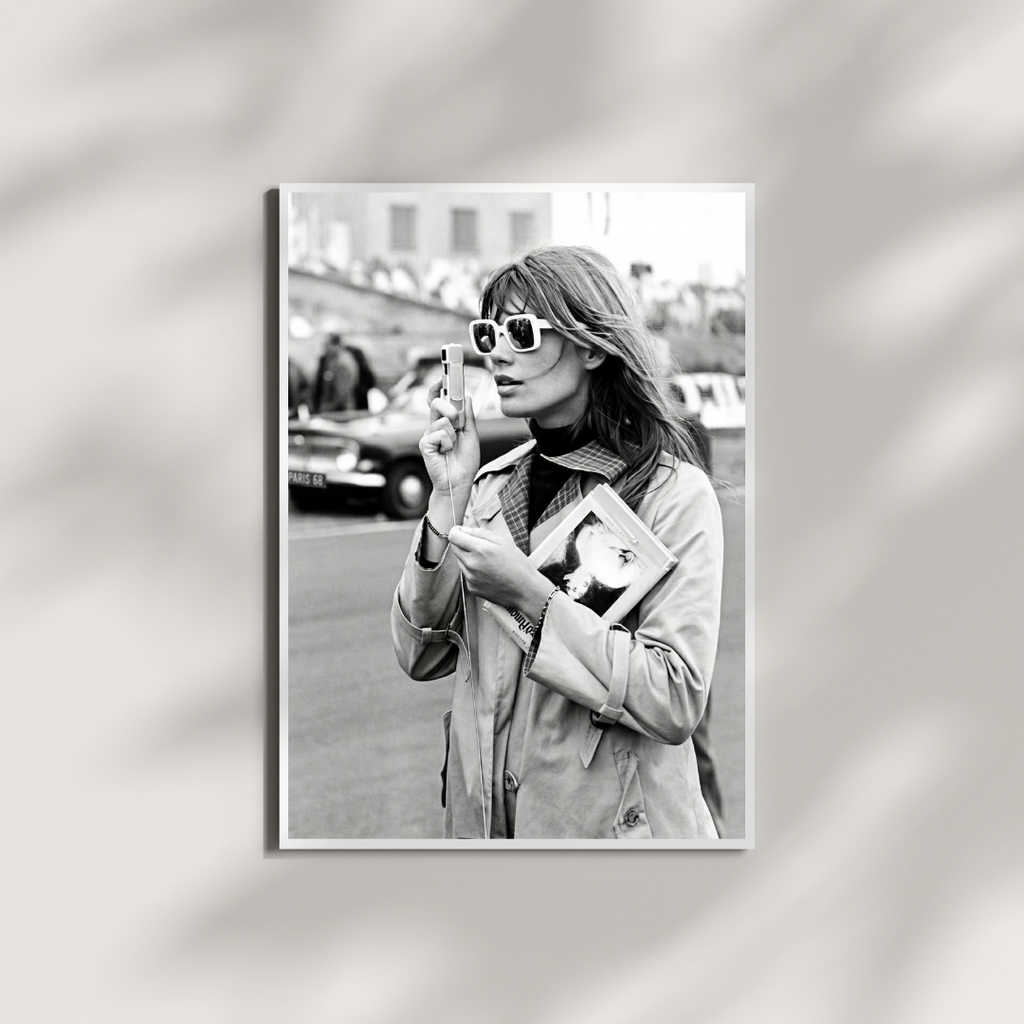 Francoise Hardy in Paris Poster, Feminist Black and White Wall Art