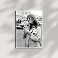 Francoise Hardy in Paris Poster, Feminist Black and White Wall Art