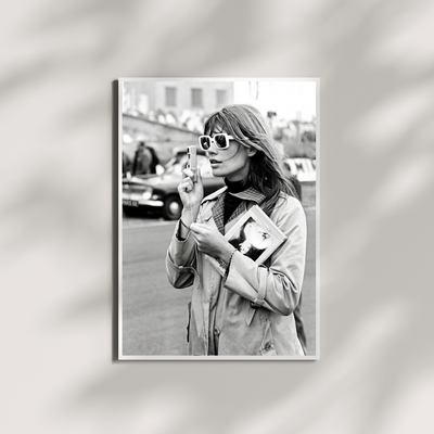 Francoise Hardy in Paris Poster, Feminist Black and White Wall Art - Wall Art Print | Oakline Studio