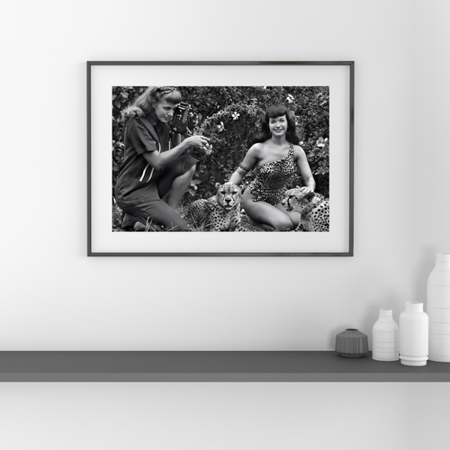 Bettie Page with Leopard Wall Art