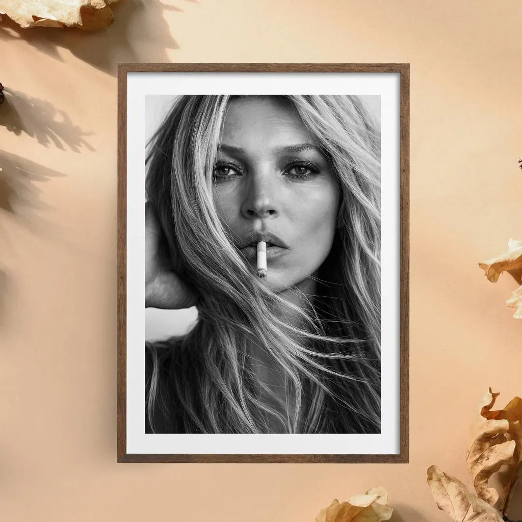Kate Moss Black and White Poster: Feminist Fashion Wall Art