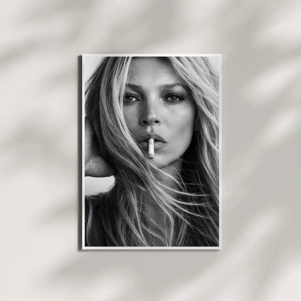 Kate Moss Black and White Poster: Feminist Fashion Wall Art