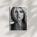 Kate Moss Black and White Poster: Feminist Fashion Wall Art