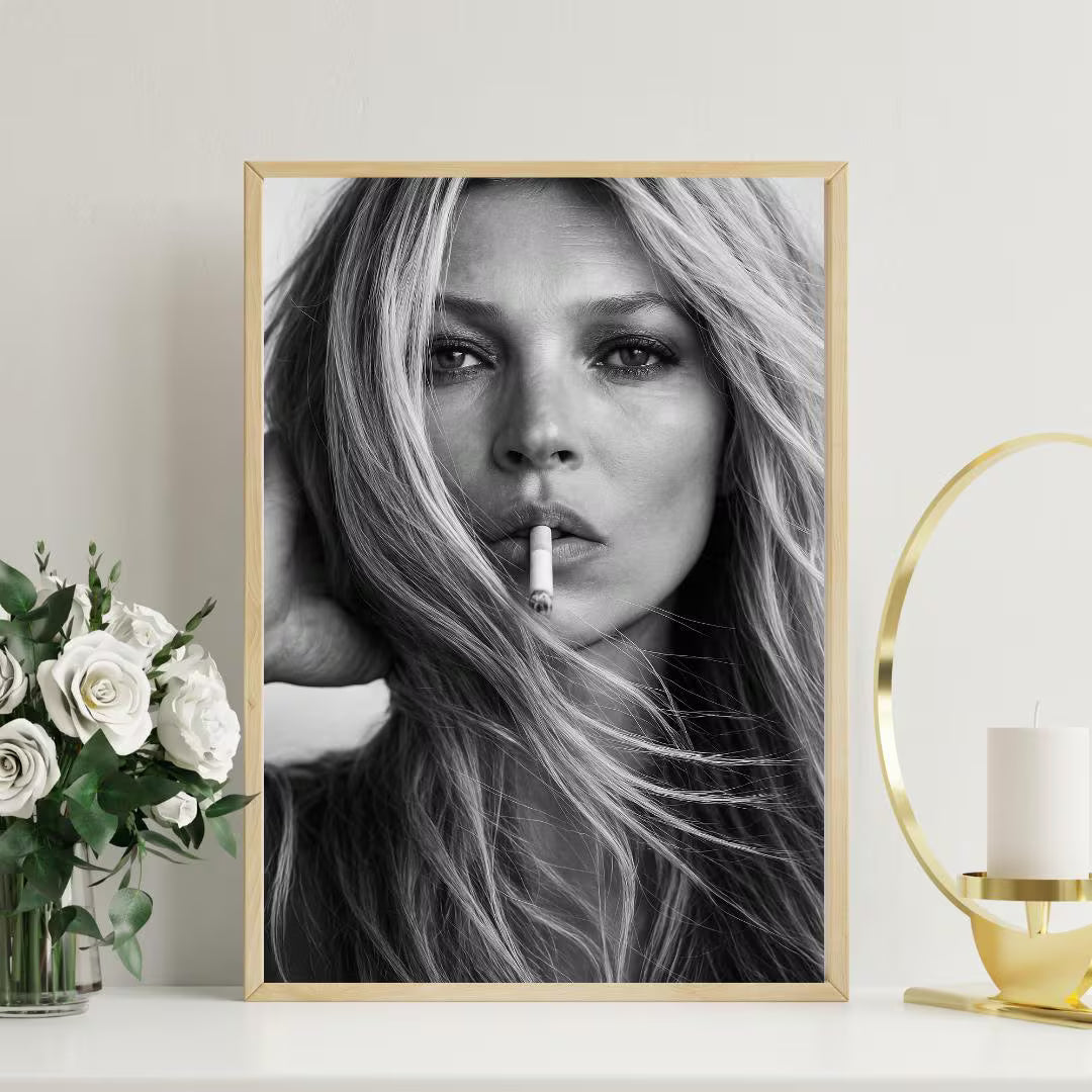 Kate Moss Black and White Print: Feminist Fashion Wall Art / DIGITAL DOWNLOAD