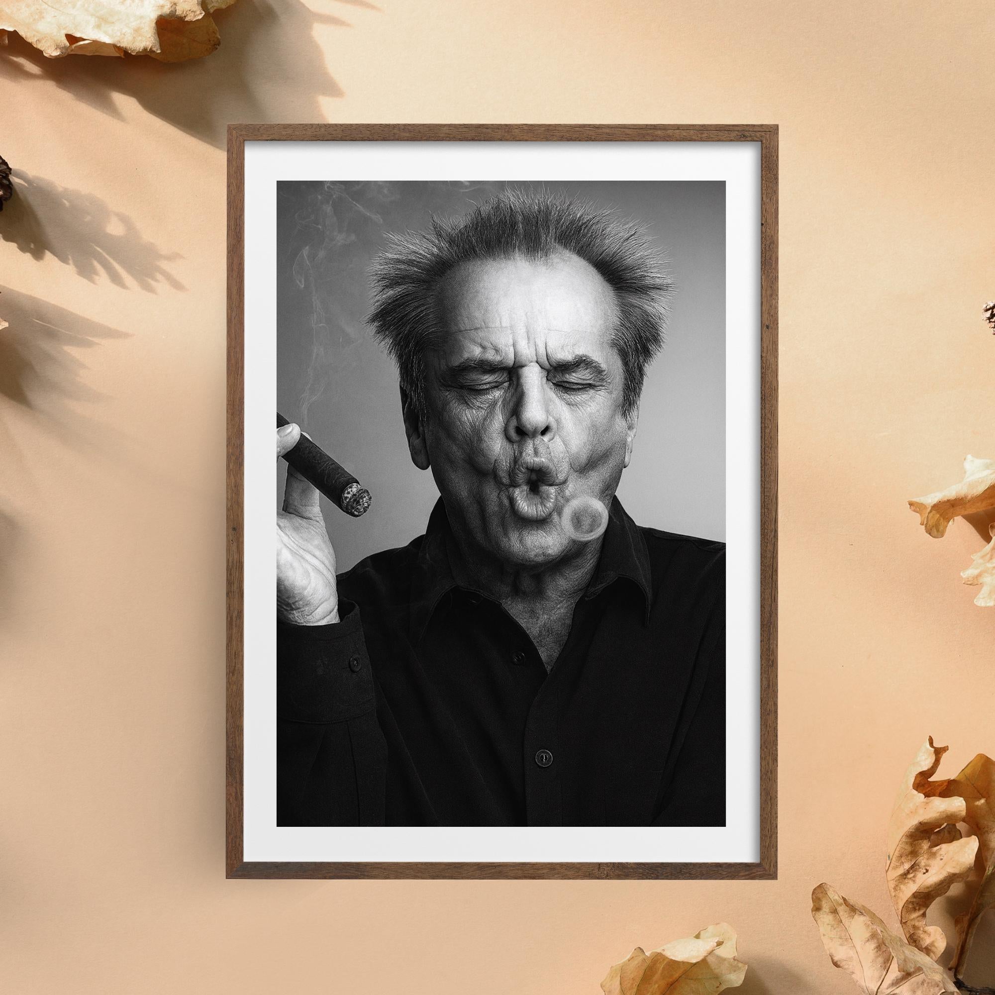 Jack Nicholson Poster - Black and White Cigar Art Print