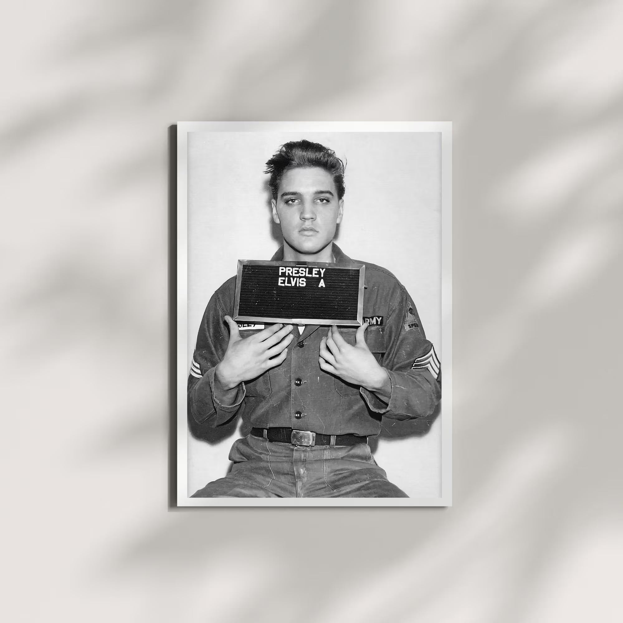 Elvis Presley Mugshot Poster: Black and White Photography / DIGITAL DOWNLOAD