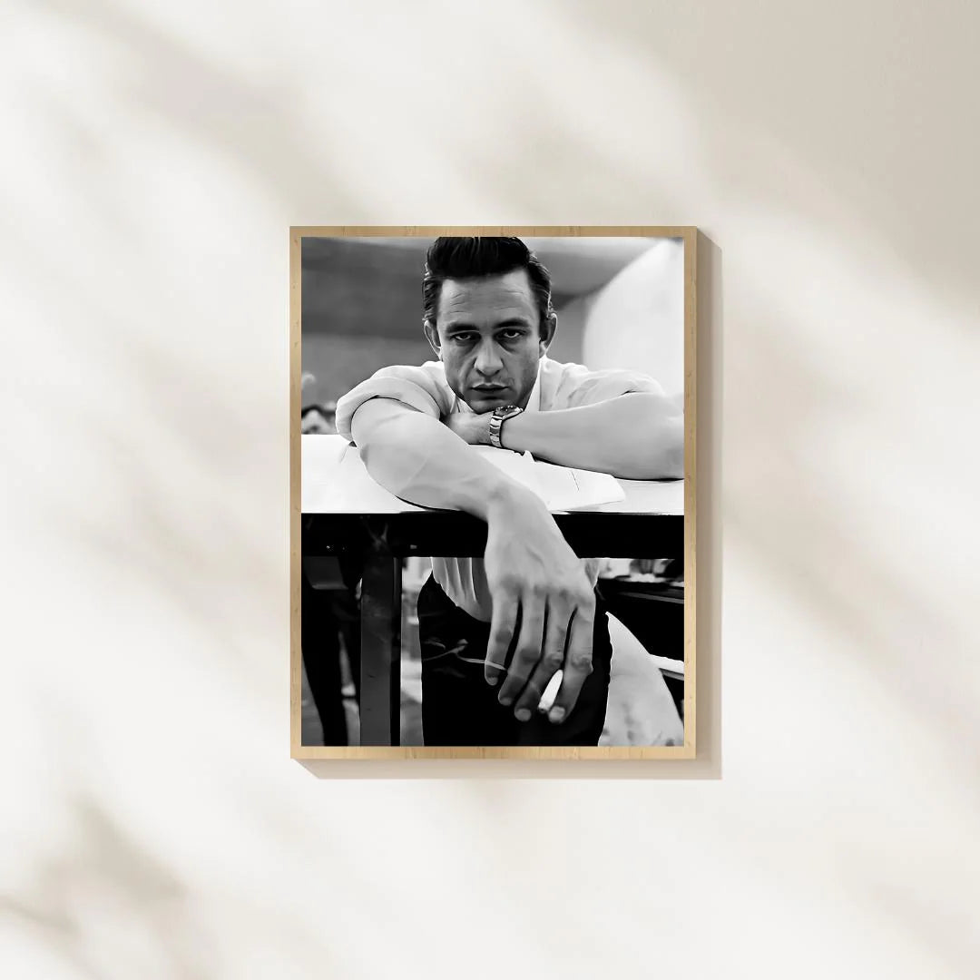 Johnny Cash Print, Music Black and White Wall Art/ DIGITAL DOWNLOAD