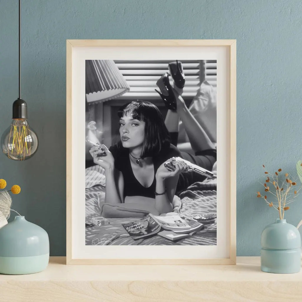 Uma Thurman Poster - Black and White Photography, Feminist Wall Art