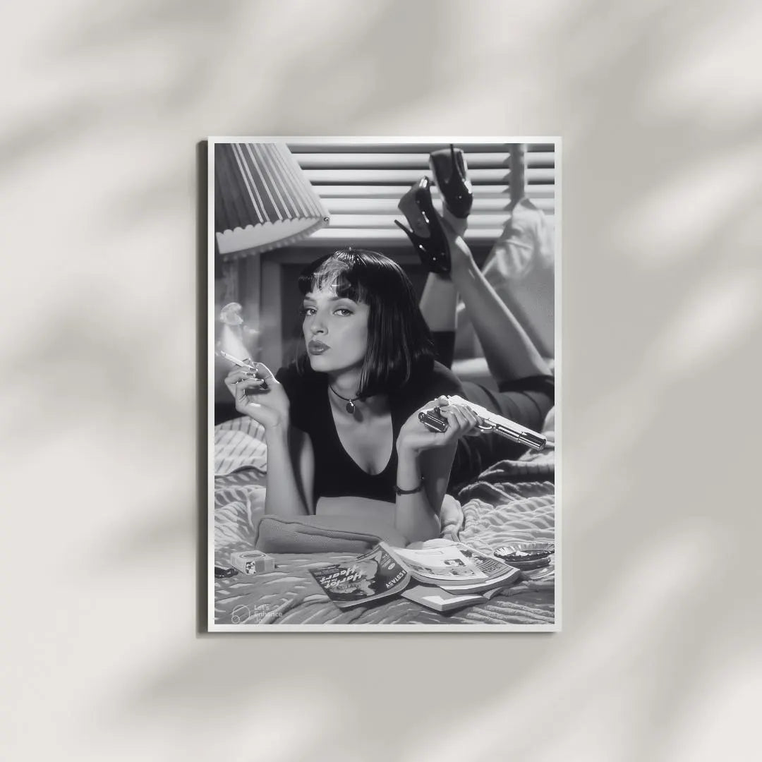 Uma Thurman Poster - Black and White Photography, Feminist Wall Art