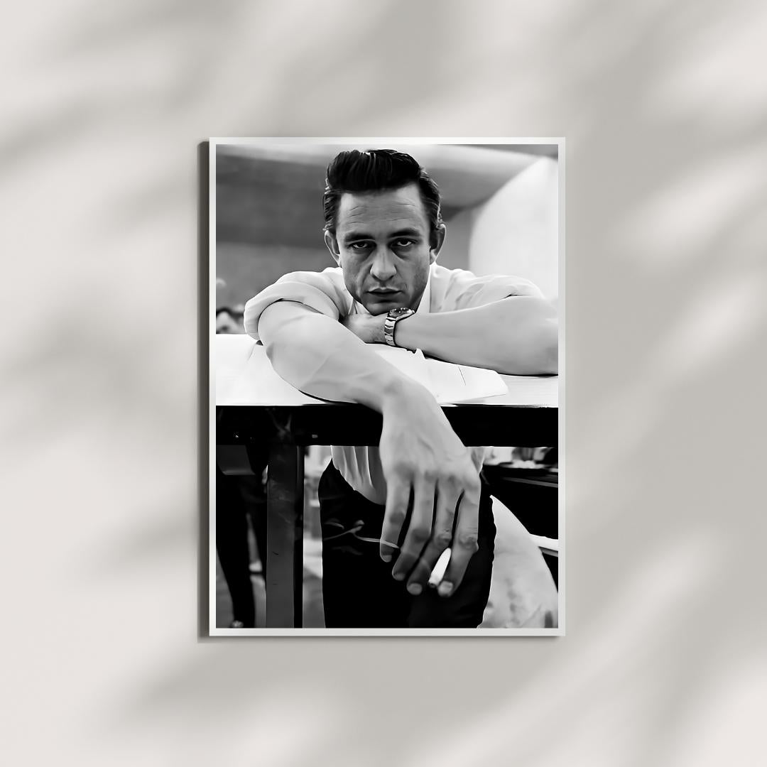 Johnny Cash Print, Music Black and White Wall Art/ DIGITAL DOWNLOAD