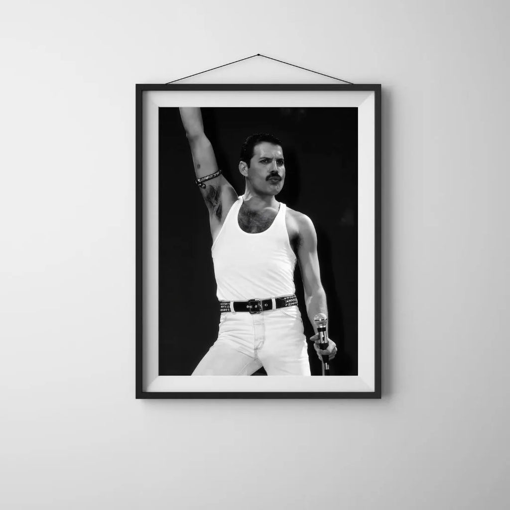 Freddie Mercury Vintage Photo Print: Rock Music Poster