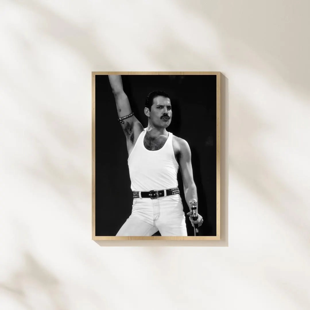 Freddie Mercury Vintage Photo Print: Rock Music Poster