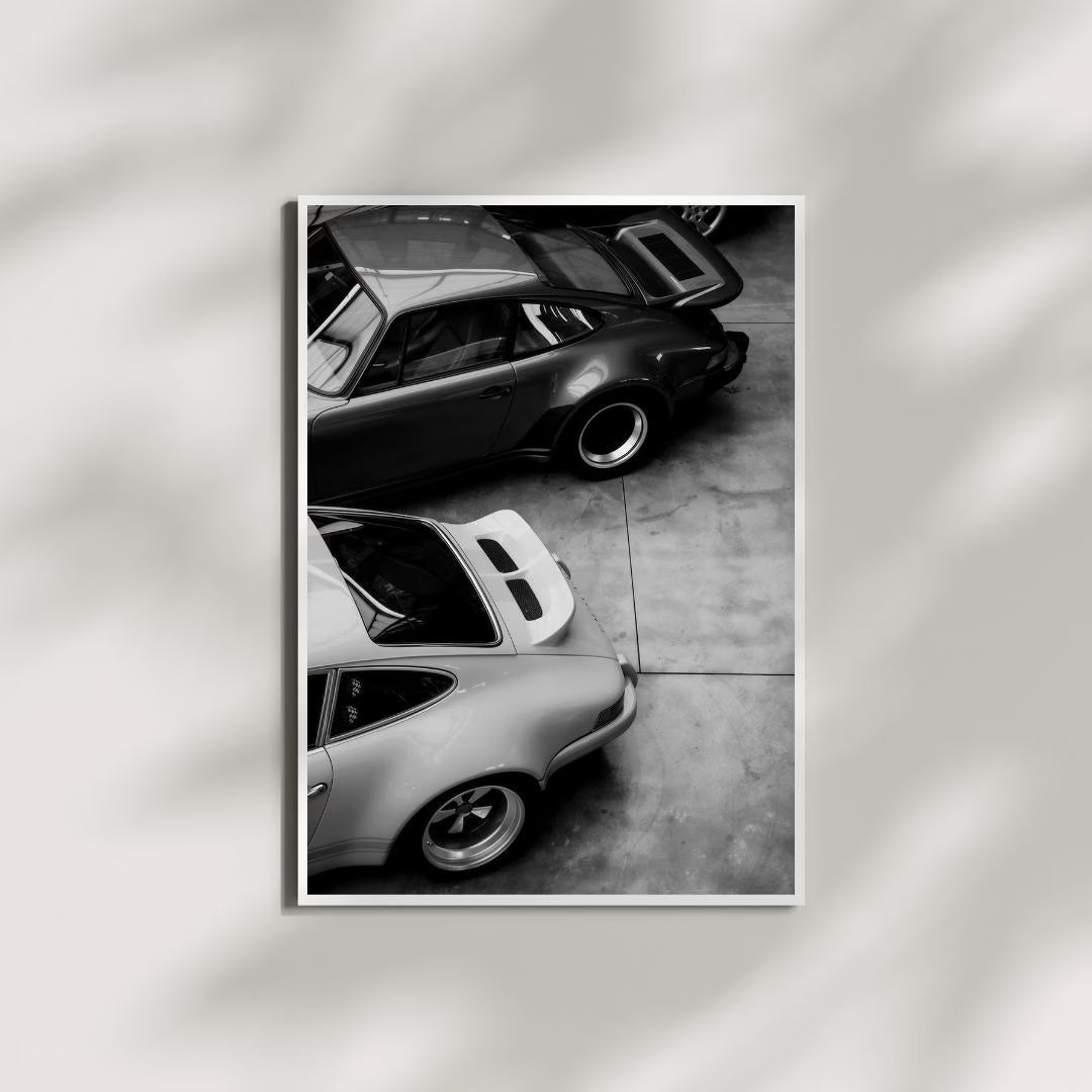 Porsche 911 Print, Black and White, Luxury Car Poster / DIGITAL DOWNLOAD