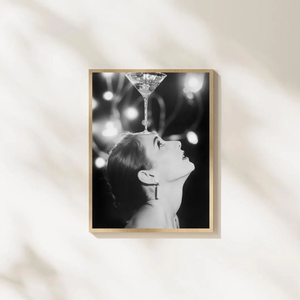 Black and White Martini Wall Art | Elegant Woman Fine Art Photography, Feminist Wall Art  / DIGITAL DOWNLOAD